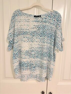 Apt. 9  Blue Speckled Boatneck Shirt